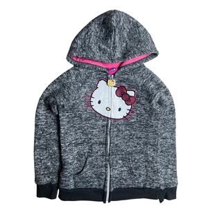 Hello Kitty Knit Sequin Zipper Front Enamel Pull Tab Jacket 2020 Size 6
